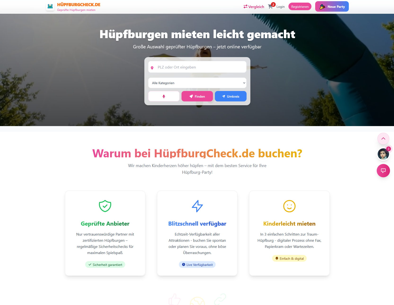 HüpfburgCheck.de – Online-Marktplatz für geprüfte Hüpfburgen